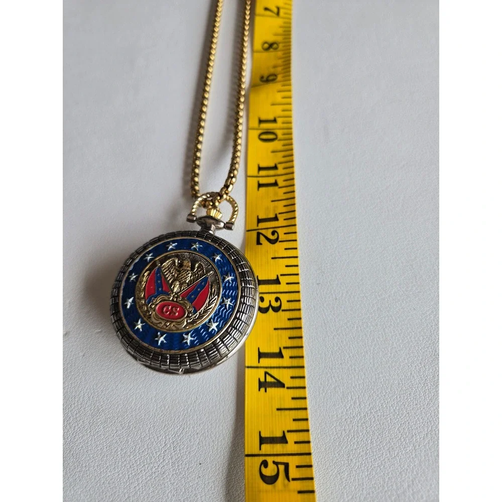 Civil War Library General Robert E. Lee Pocket Watch Pendant Necklace Military